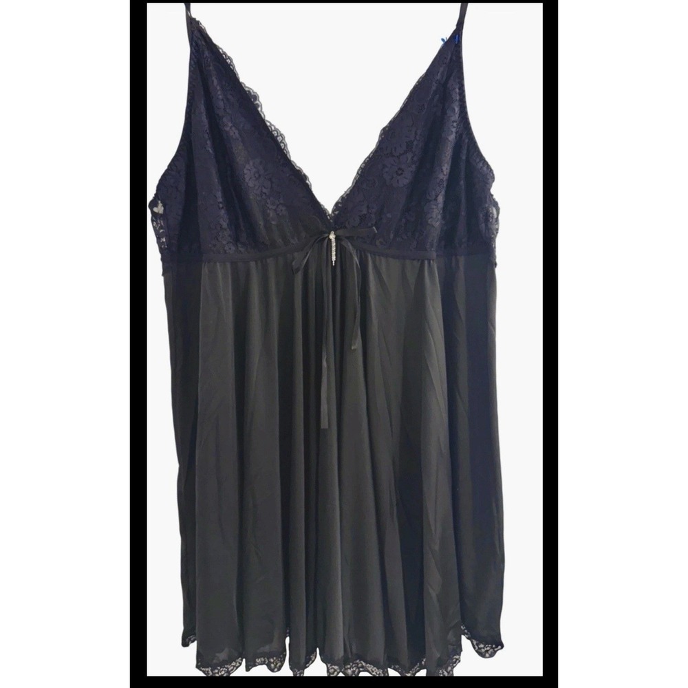 Women's Plus Size Floral Lace Slip Mini Dress Size 4XL Empire Waist Babydoll - Picture 2 of 9